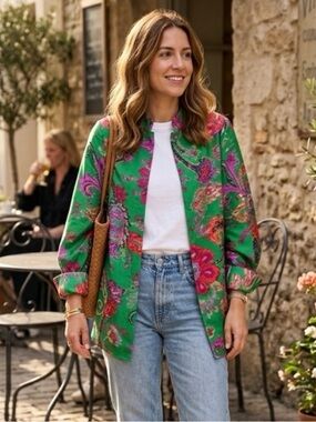 🄷&🄼 Trend Floral Statement Shirt Jacket Size 10